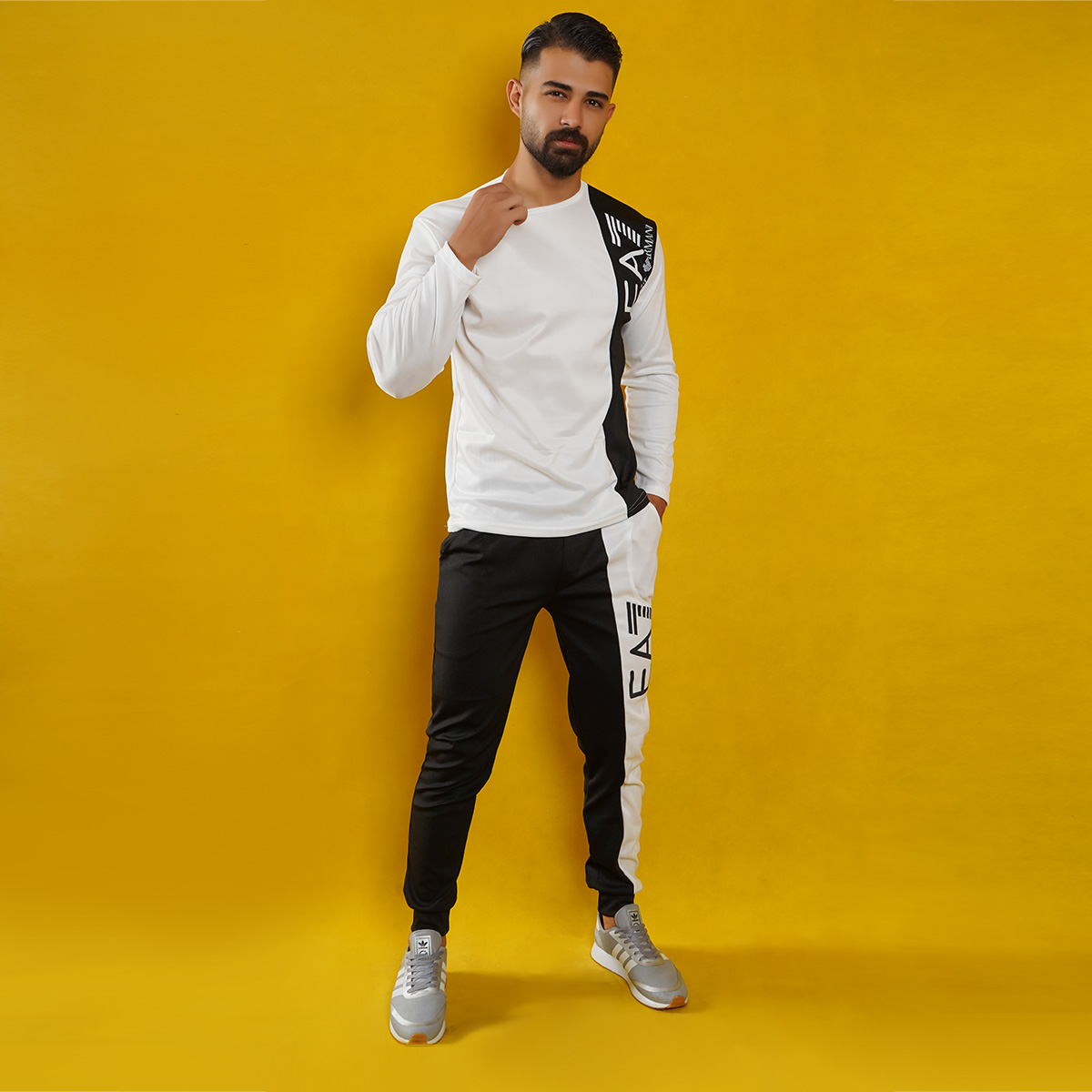 ست تیشرت شلوار مردانه آستین بلند مدل WE82