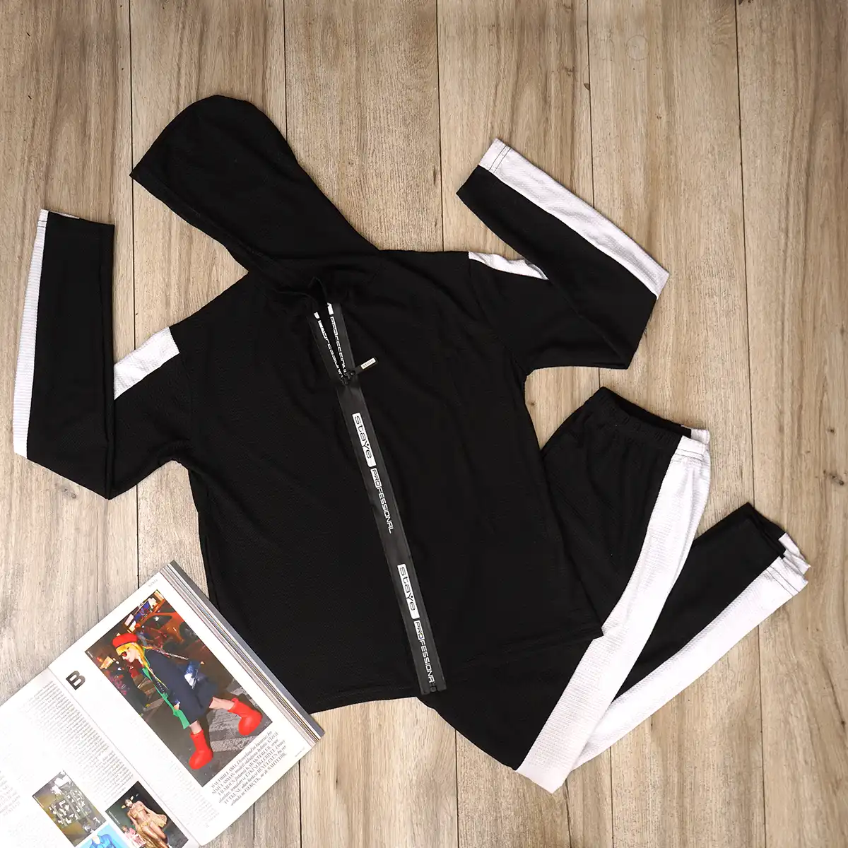 ست سوئیشرت شلوار زنانه مشکی مدل STAYE