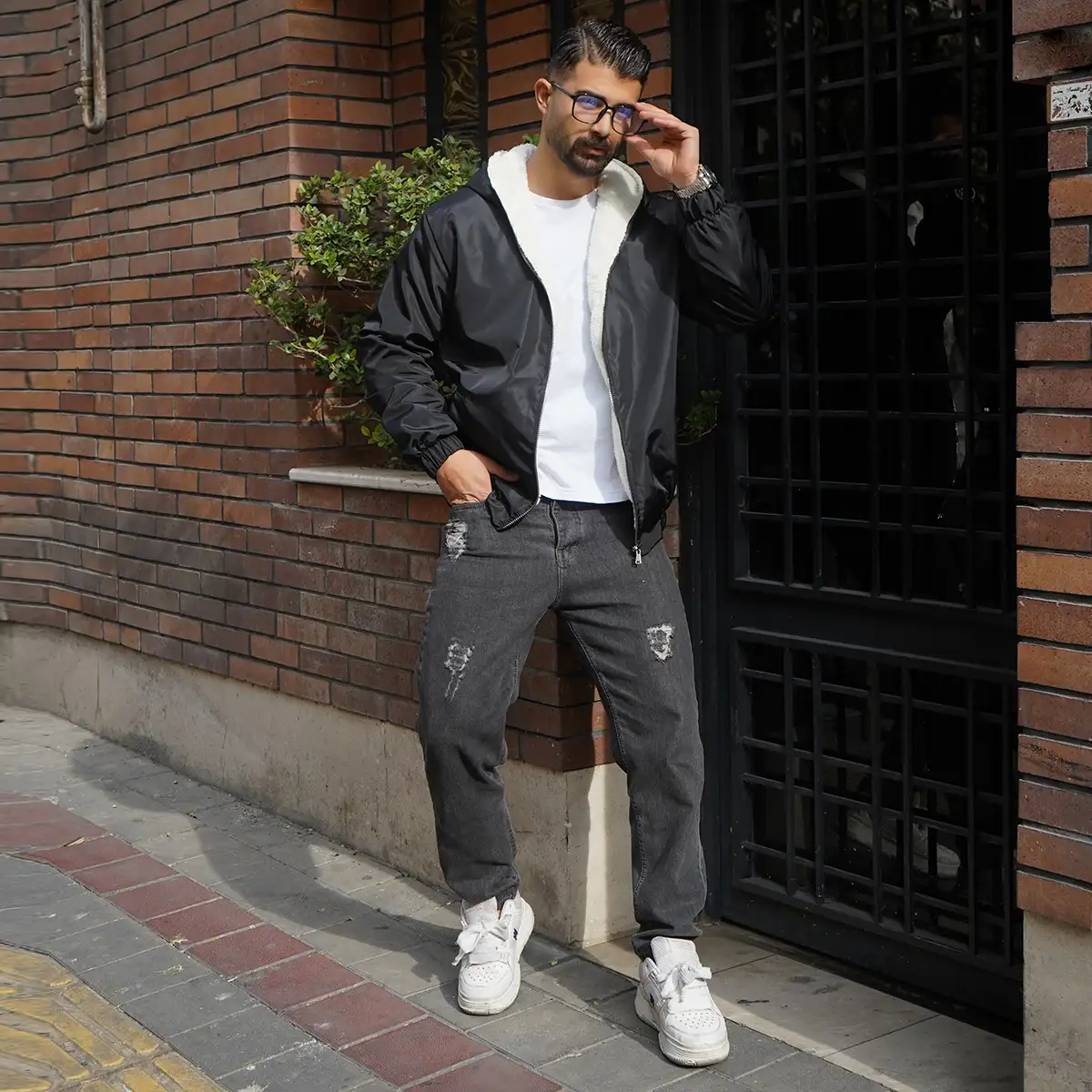 کاپشن داخل پشمی مردانه مشکی مدل Massoud