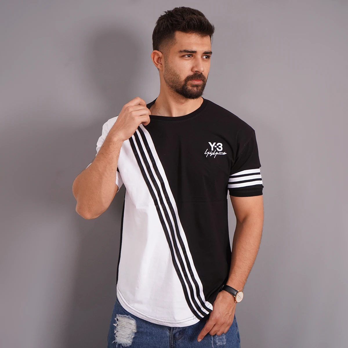 تیشرت مشکی سفید مدل Y-3