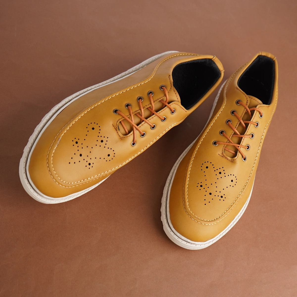 کفش تخت خردلی مردانه مدل simido