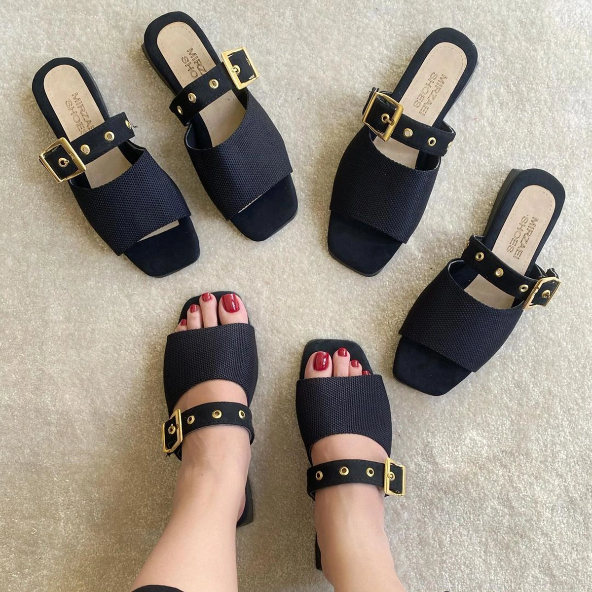 صندل کنفی مشکی زنانه مدل Dorna