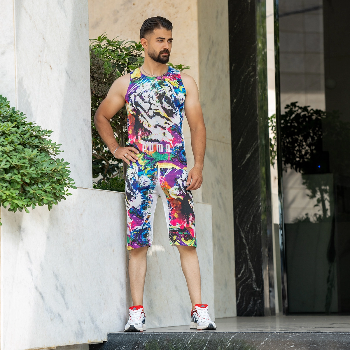 ست رکابی شلوارک مردانه طرح پوما