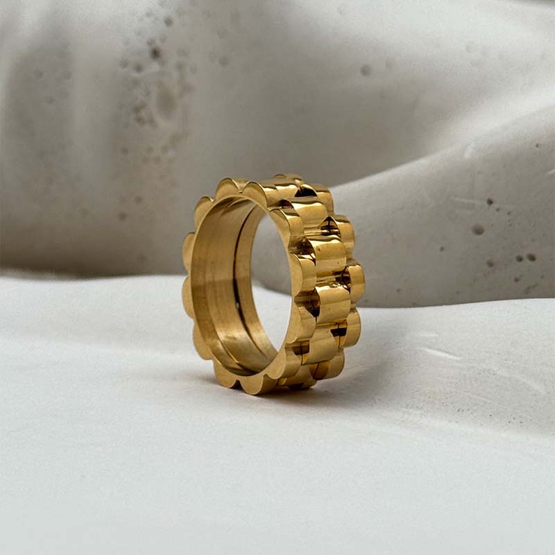 انگشترمردانه طلایی مدل Rolex