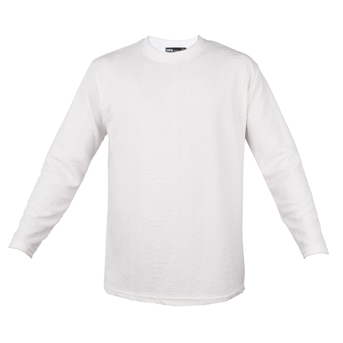 بلوز طرح دار مردانه مراکشی سفید مدل Nikan