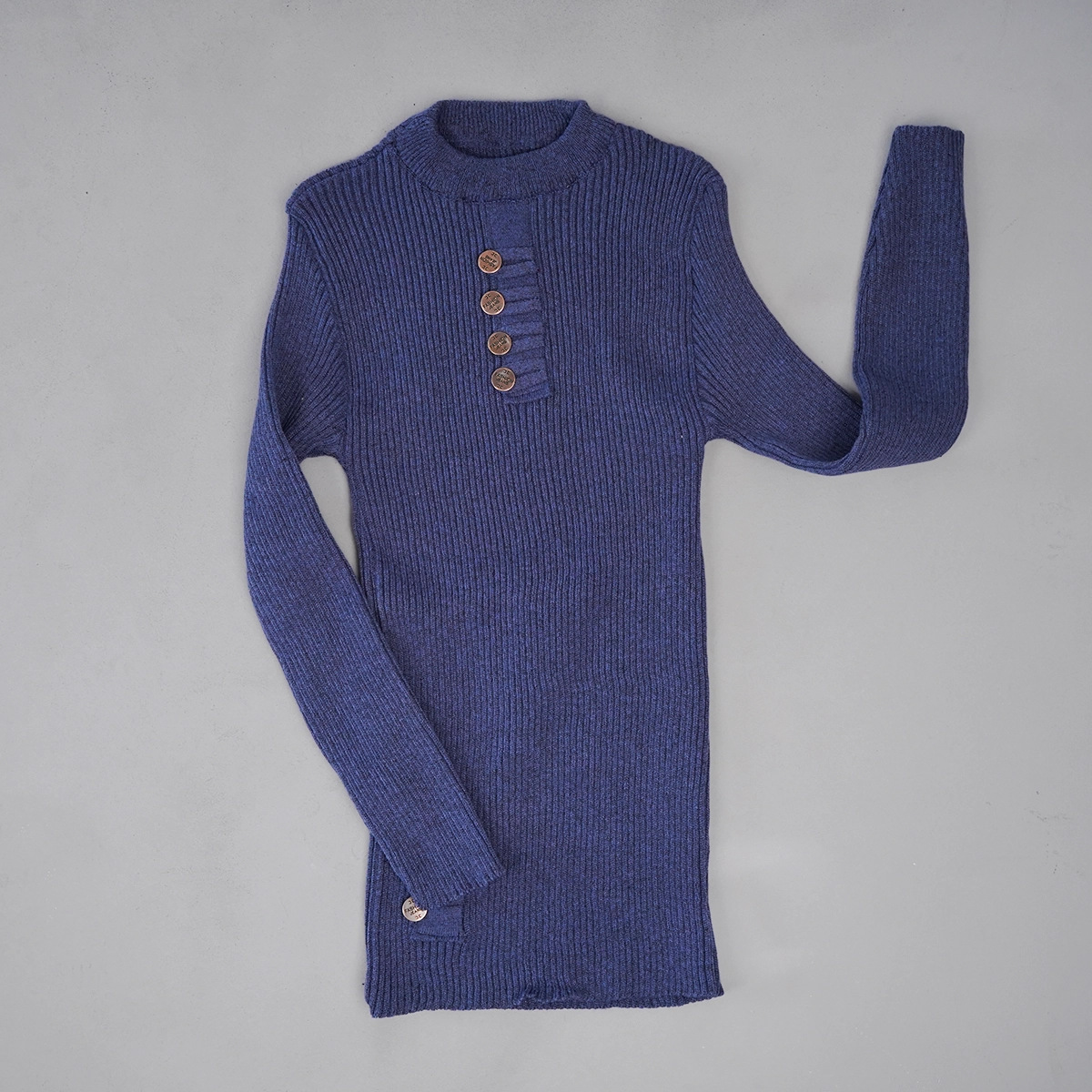 بافت مردانه آبی مدل دکمه ای