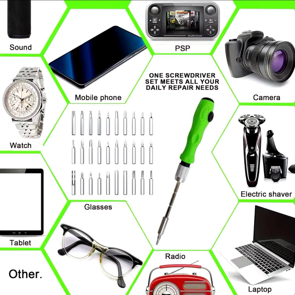 کیت ۳۲ پارچه پیچ گوشتی موبایلی مدل 7089C