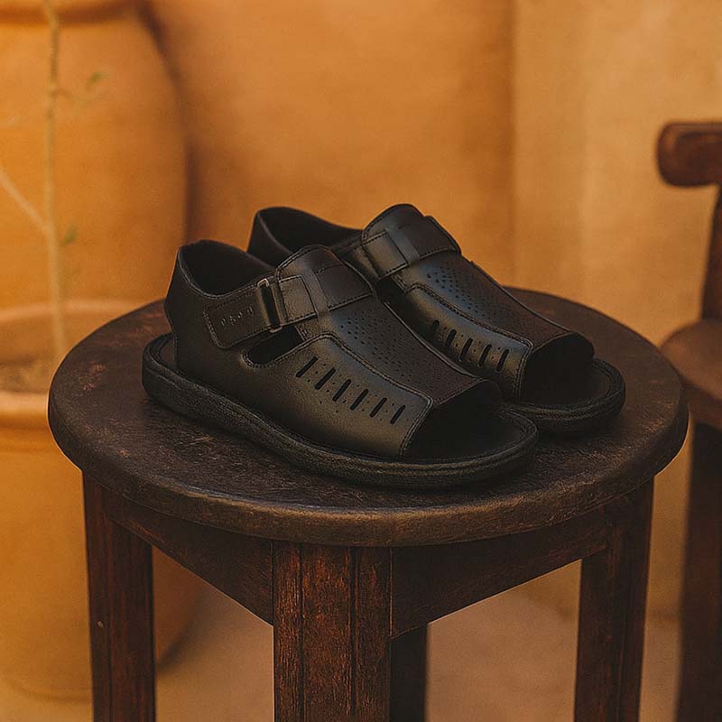 صندل جلوباز مردانه مشکی مدل Sany