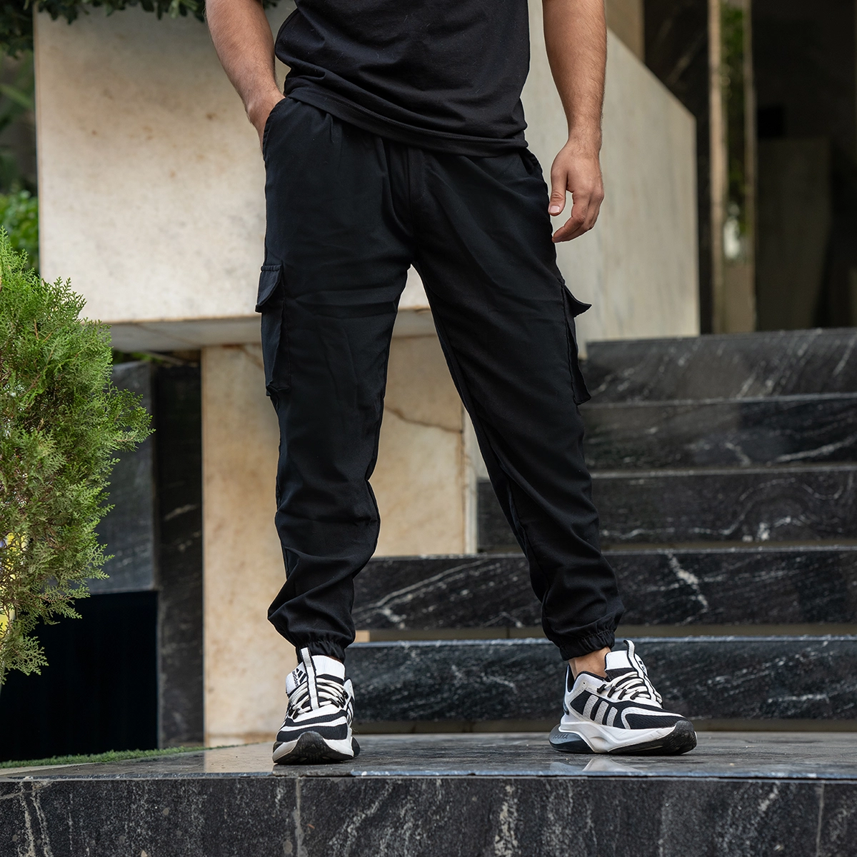 شلوار اسلش مشکی مردانه مدل KOMBO