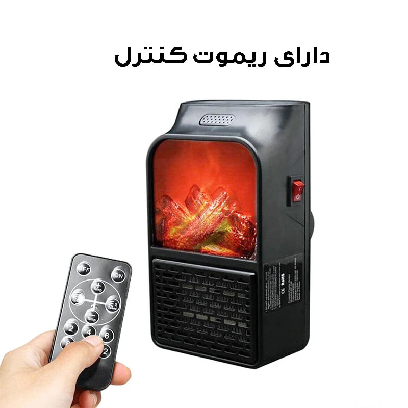 هیتر برقی رومیزی 1000وات طرح شومینه مدل 3D Flame-مشکی