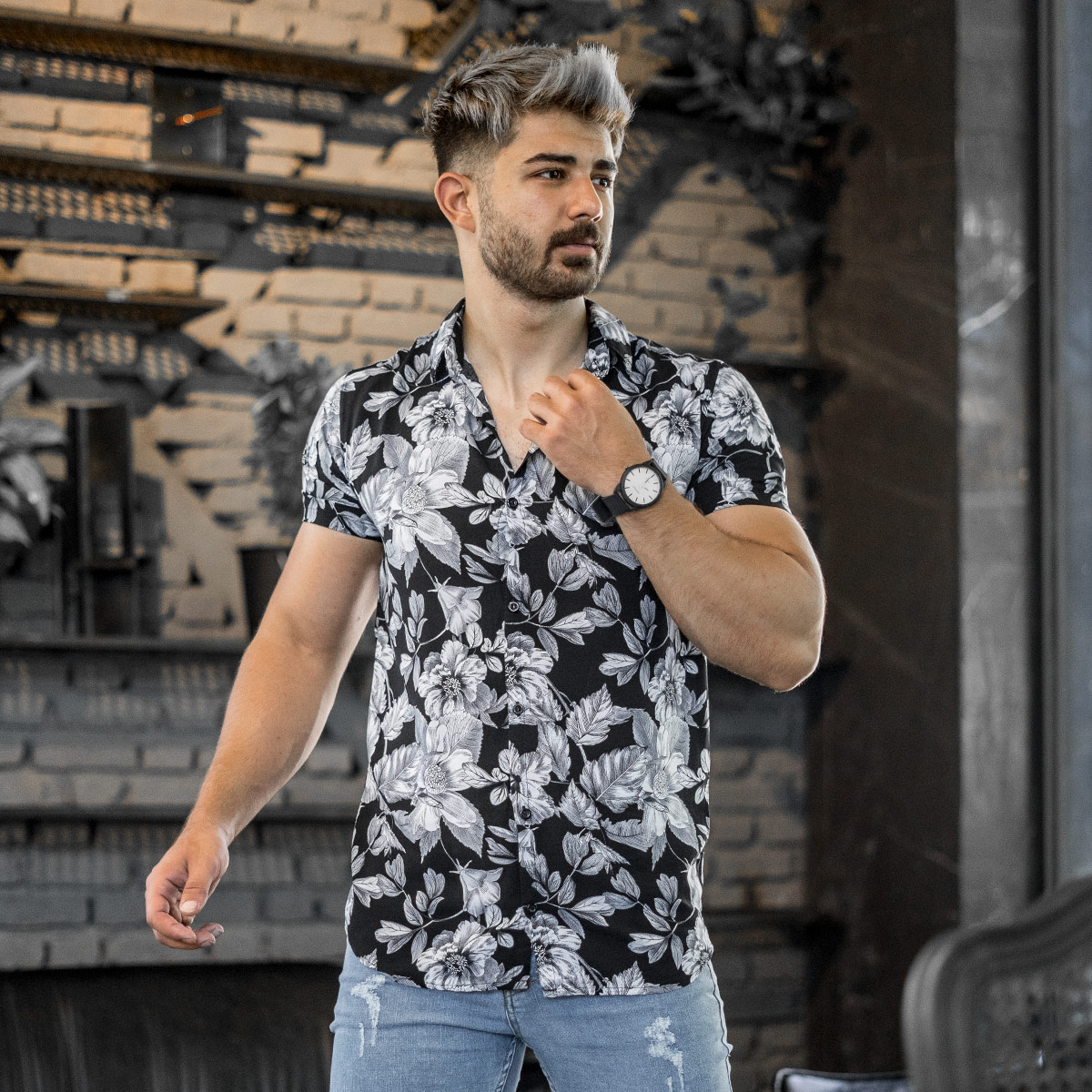 پیراهن هاوایی مردانه مدل Namiba