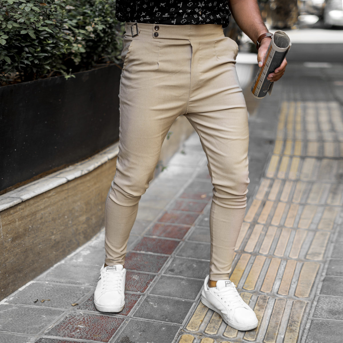 شلوار اسلش کرم مردانه مدل Keavan