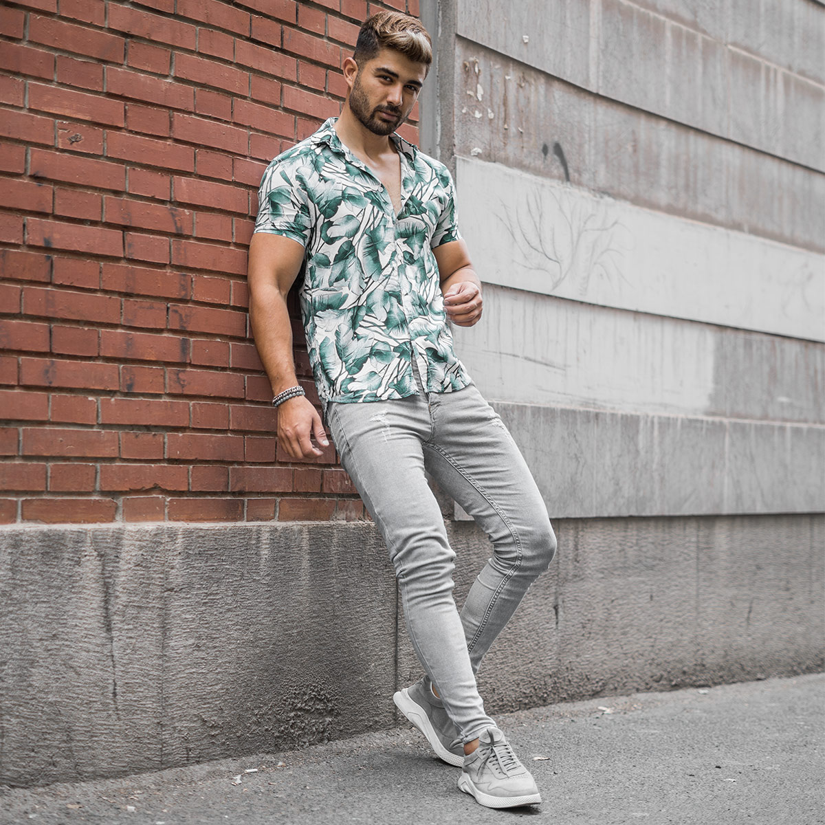 پیراهن هاوایی مردانه مدل Bilo