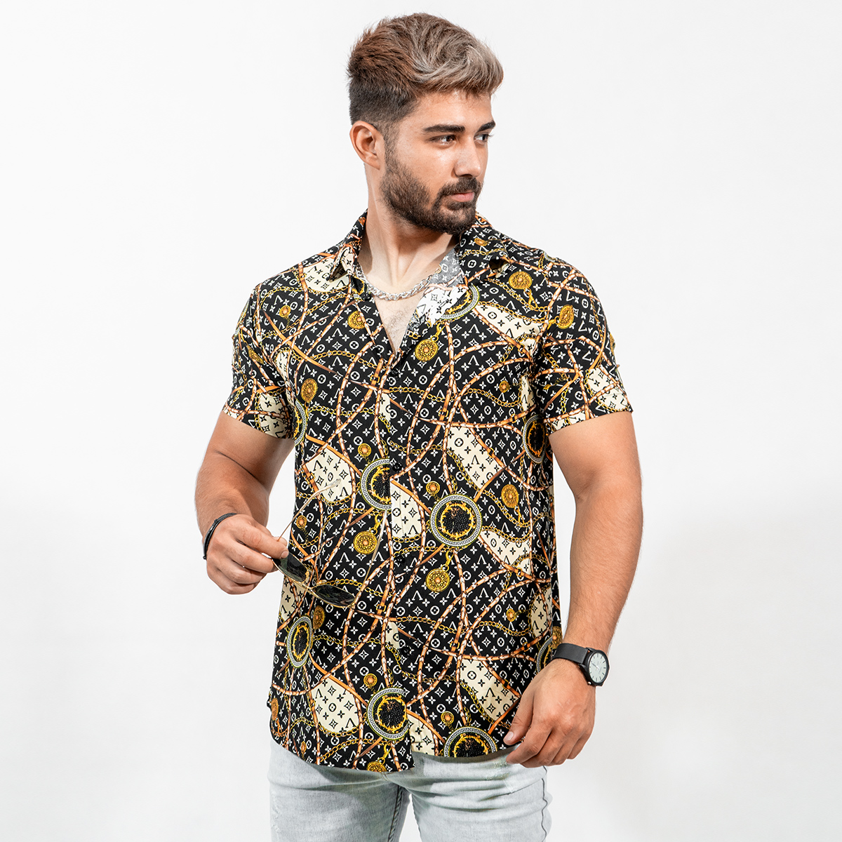 پیراهن هاوایی (T)مردانه مدل Samir