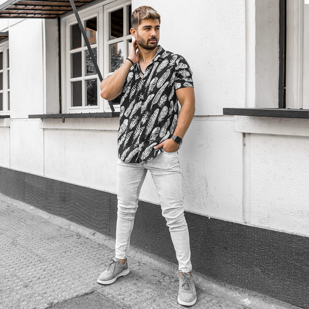 پیراهن هاوایی مردانه مدل Noyan