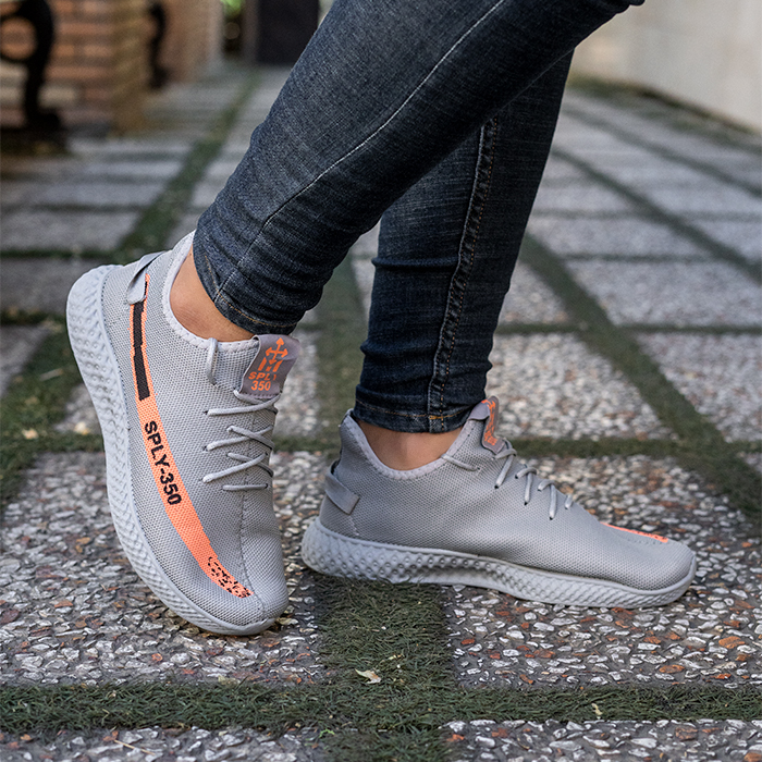 کفش ورزشی Sply 350 مردانه طوسی نارنجی مدلYogi